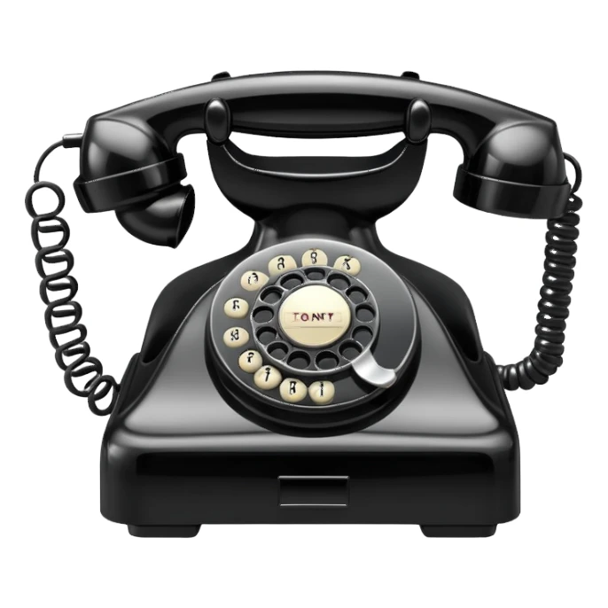 black telephone, classic rotary dial phone sticker