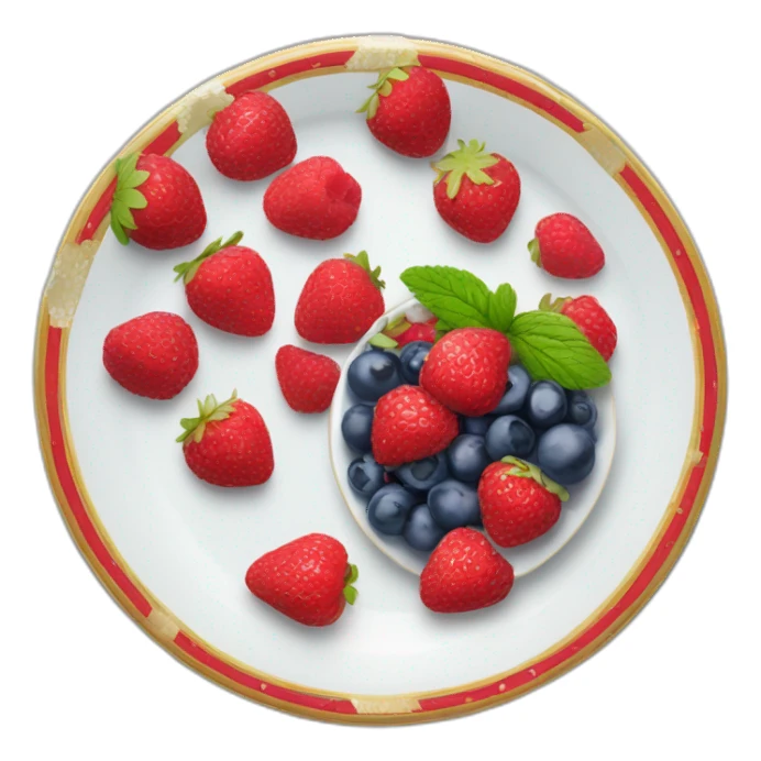 assiette fraise framboise myrtille sticker