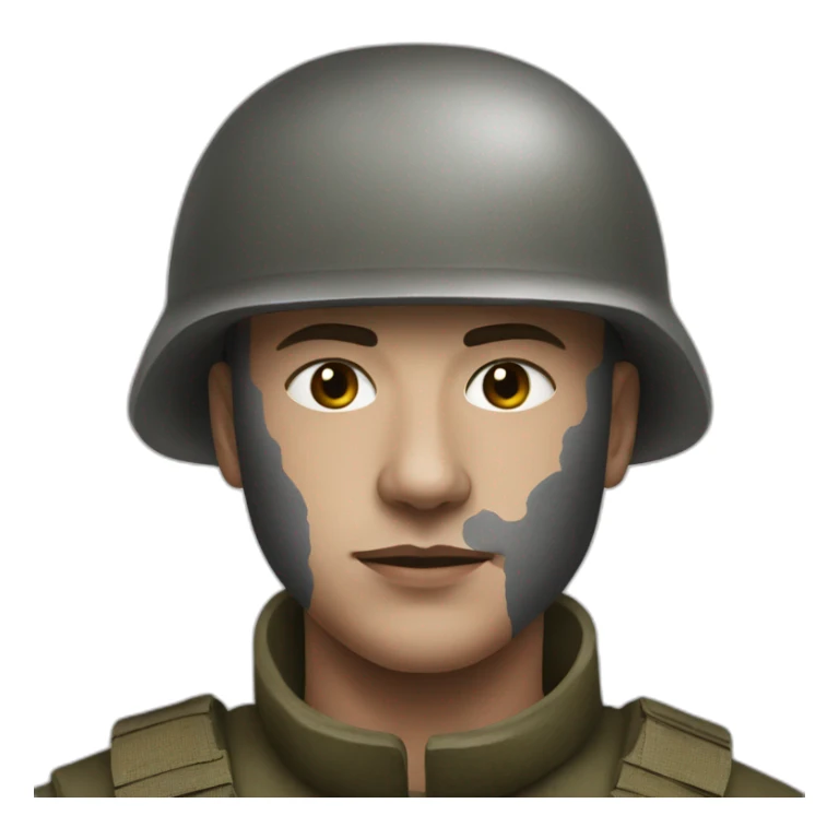 latvian soldier with charcoal on his face sticker