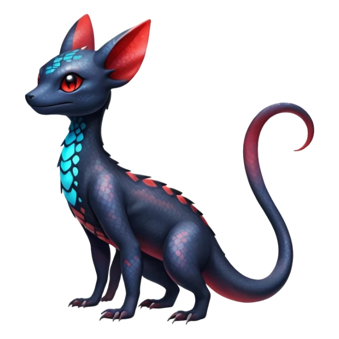 Ethereal Pastel Nebulae Exotic Salandit-Umbreon-Fakémon-hybrid-creature (full body)  sticker