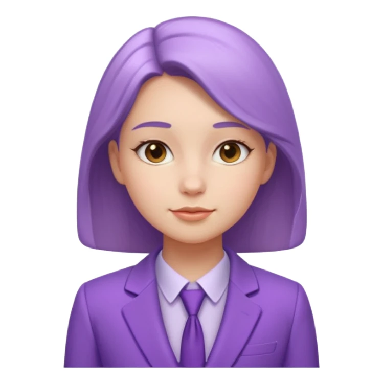 lavender-purple girl's Suit, smooth rounded neckline, simple design, glossy surface, plain background. Negative: Girls, only suit. sticker