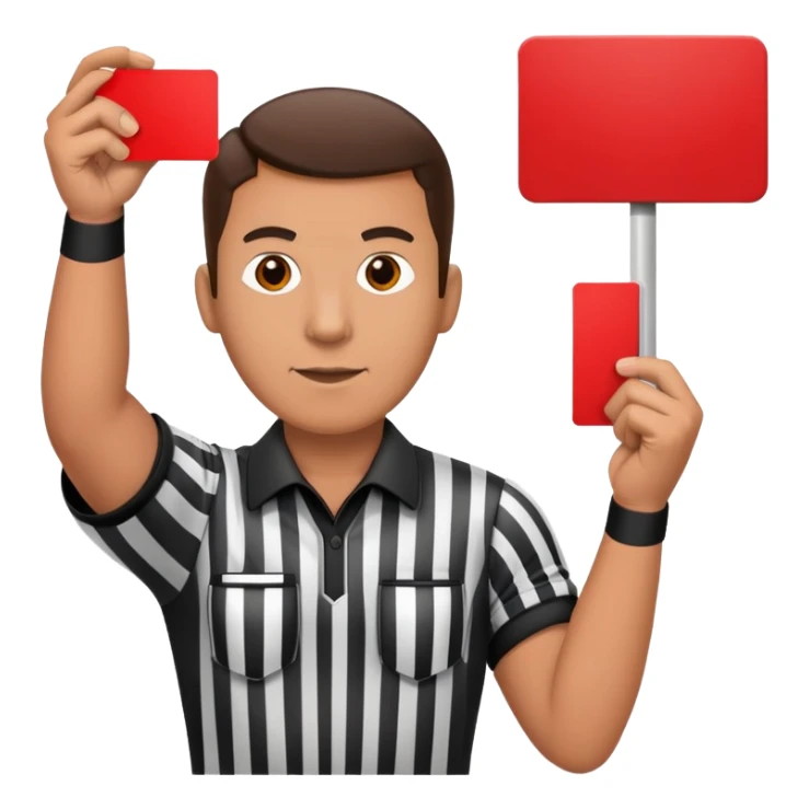 Football Referee holding a red card  sticker