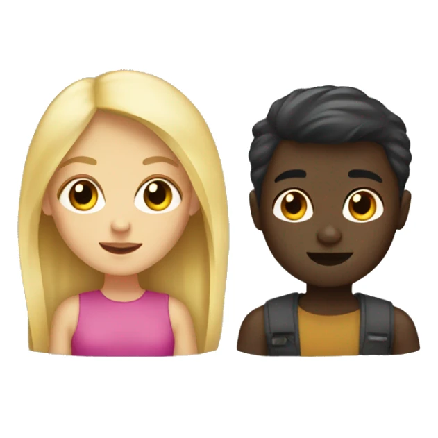 Blonde girl and dark skinned boy sticker