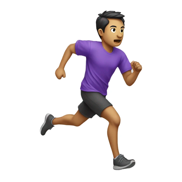 liuxiang running fast purple shirt sticker