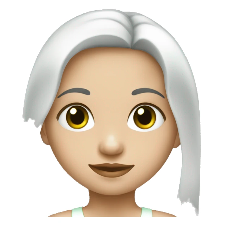 Niña de piel blanca con ojos verdes y pelo liso sticker