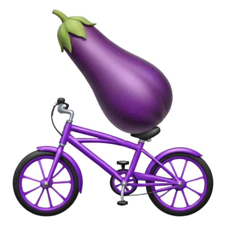Eggplant riding a bike  sticker