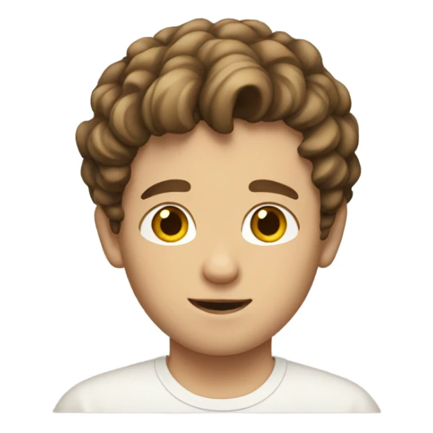 white boy with short brown wavy hair  sticker