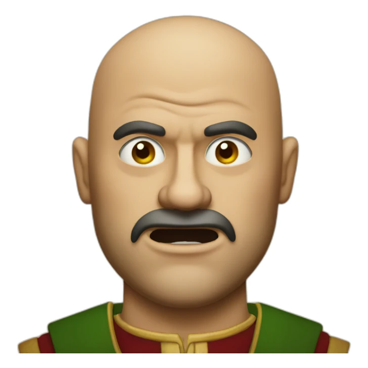 Angry bald Italian man at a renaissance fair sticker