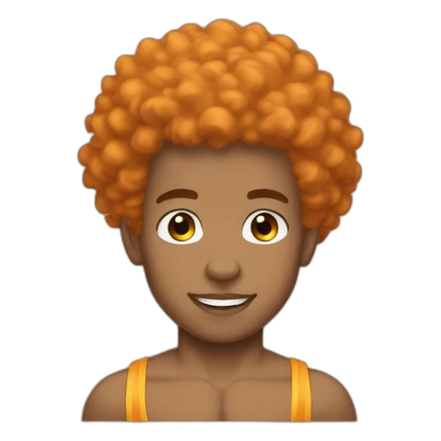Light skin afro Orangehair bodybuilding sticker