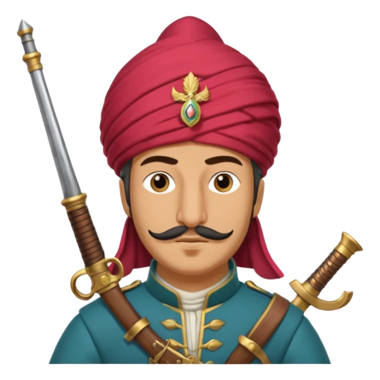Ottoman Janissary holding a musket with expressive face sticker