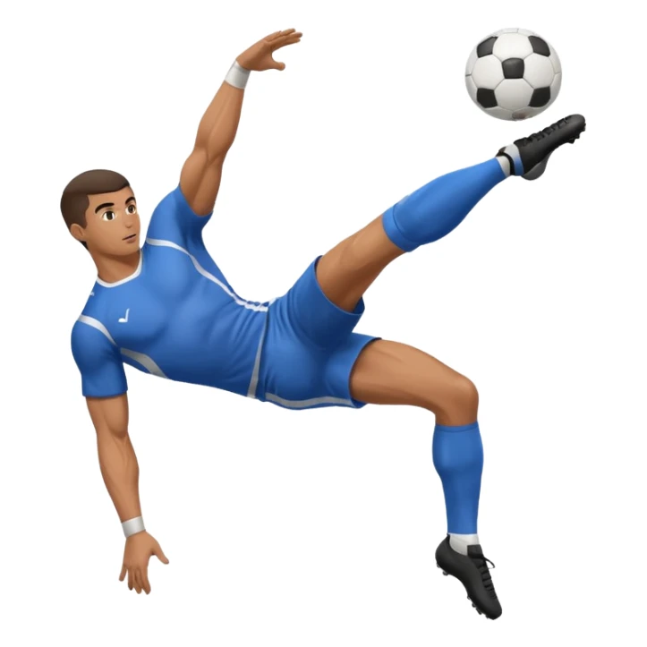 a man kicking a soccer ball, over-head scissors kick sticker