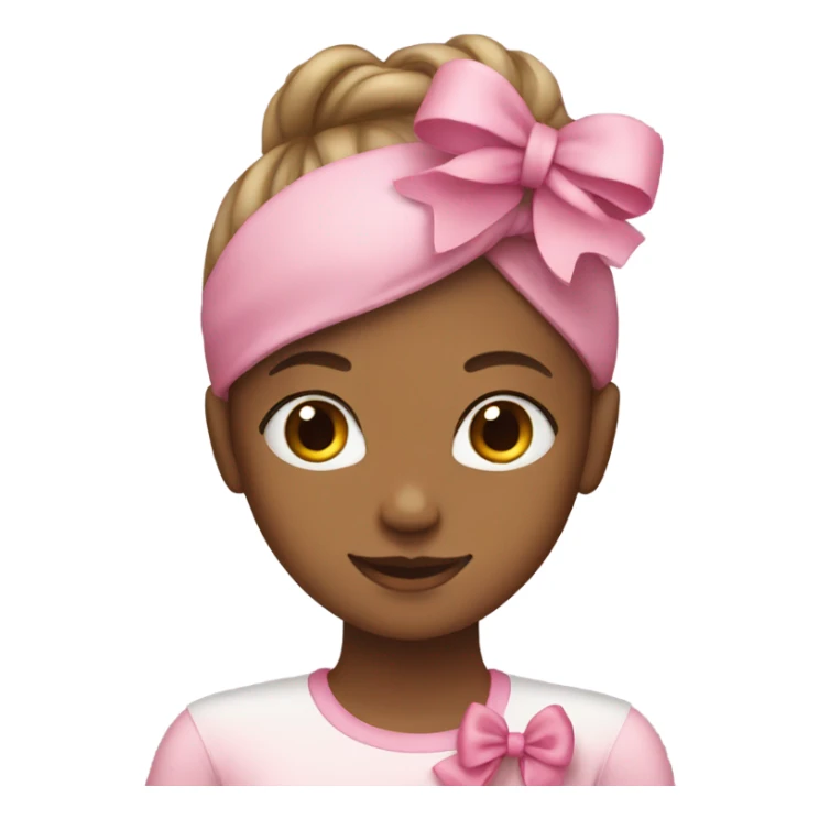 girl with pink bow on head sticker