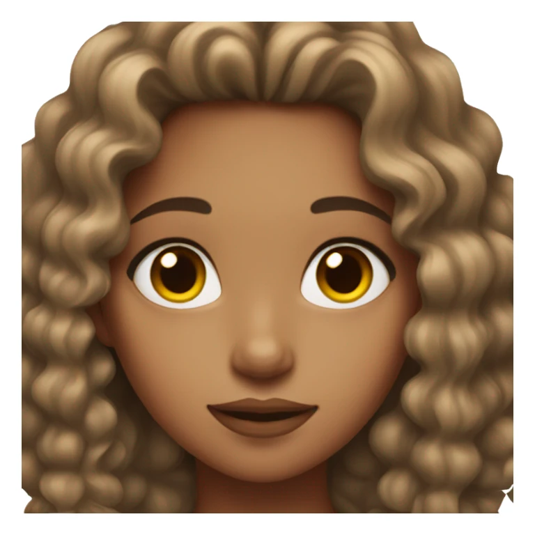 A Girl with brown slightly curly hair and pretty makeup  sticker