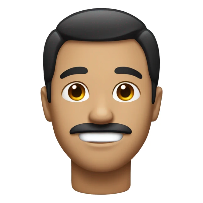 man with short black hair and a really small mustache above his mouth  sticker