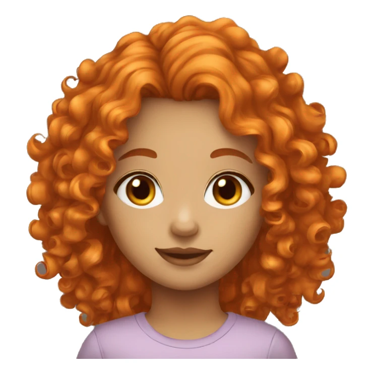 brown eyed orange curly hair girl  sticker