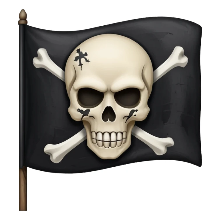 natos y waor bandera negra con calavera sticker