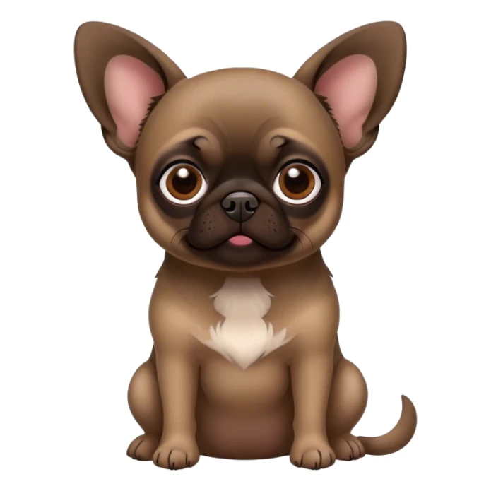 dark brown pug Chihuahua dog ￼ sticker