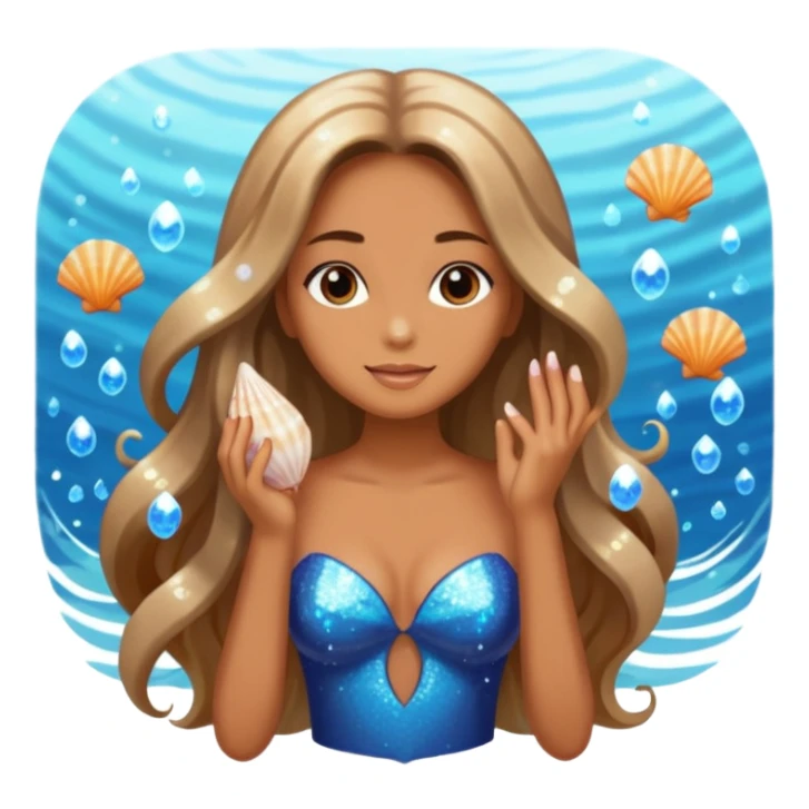 woman with seashells and sparkles full body sticker