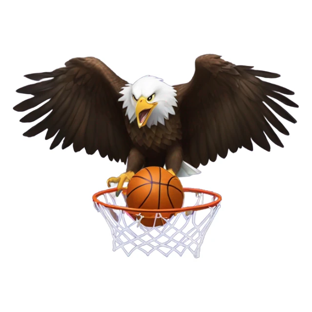 Bald eagle coming out of a basketball sticker