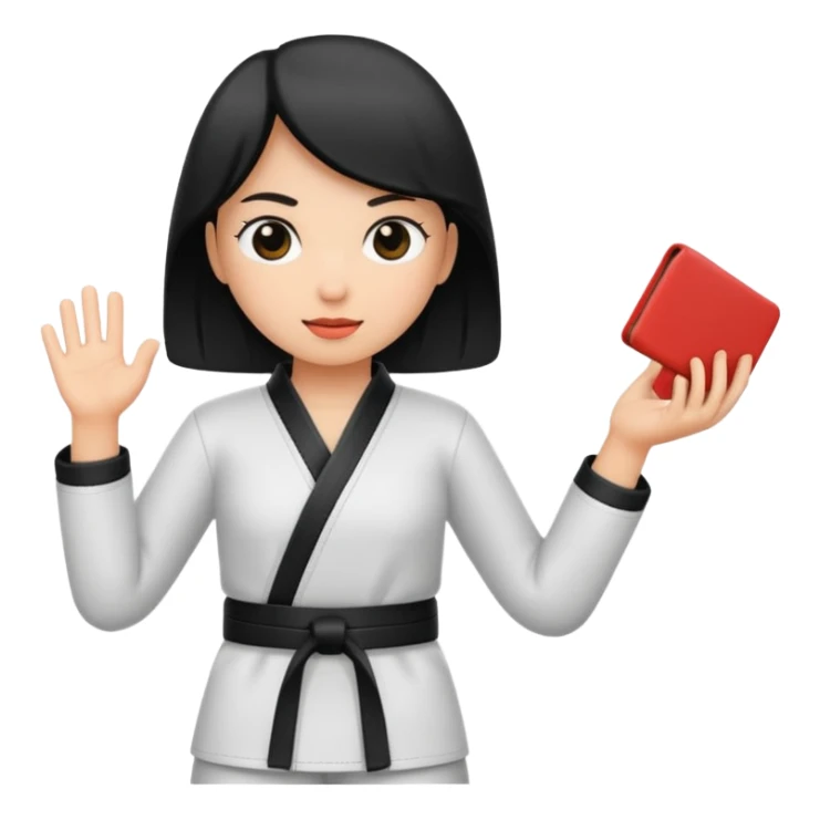 black belt in girl hand sticker