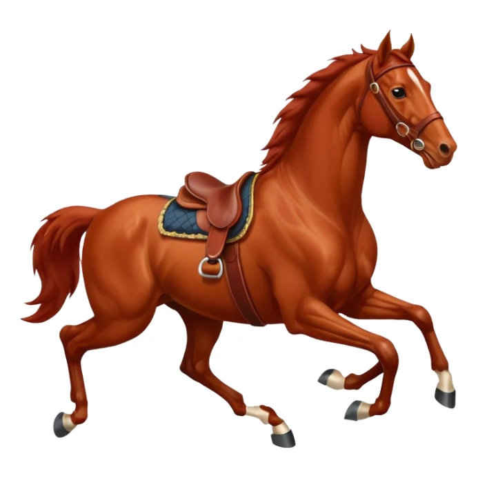 red horse agressive running money on the saddle sticker