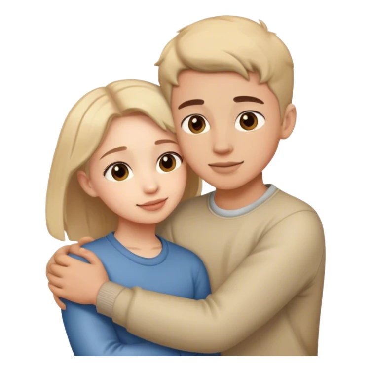Boy and girl hugging  sticker