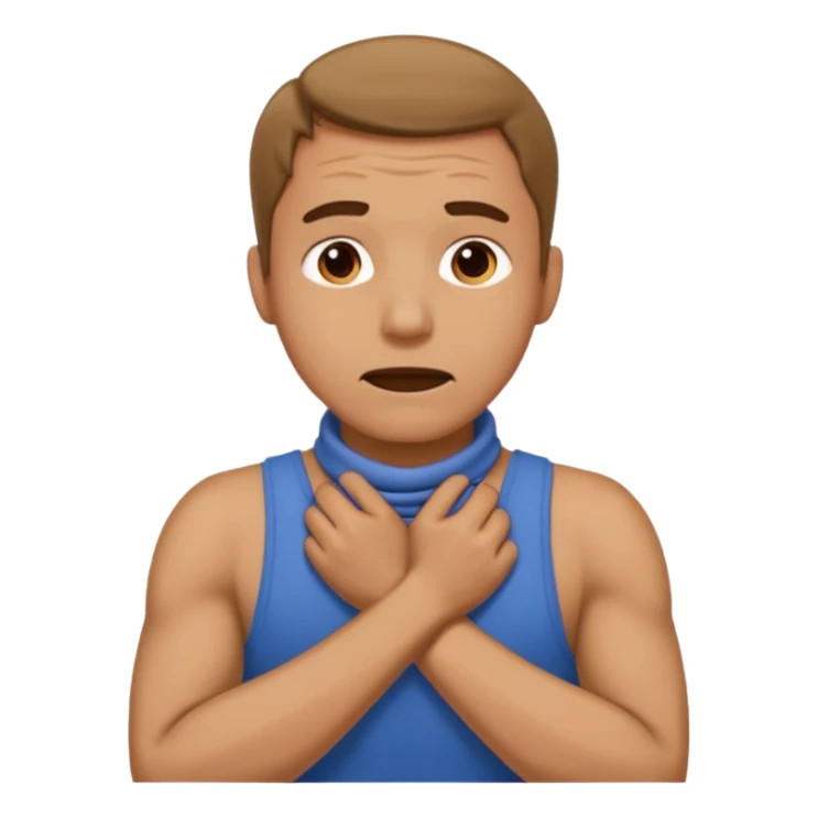 Man with hands gripped around NECK crossed like he is choking sticker