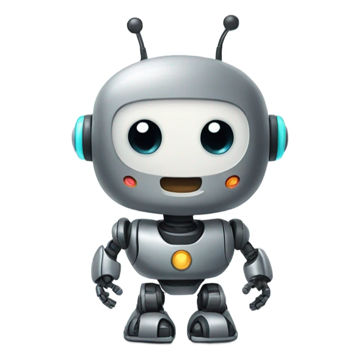 picture of a cute robot in a vintage gold frame sticker