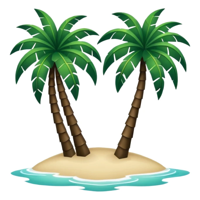 two dark green palm trees and white sea, minimalism, no emojis or faces sticker