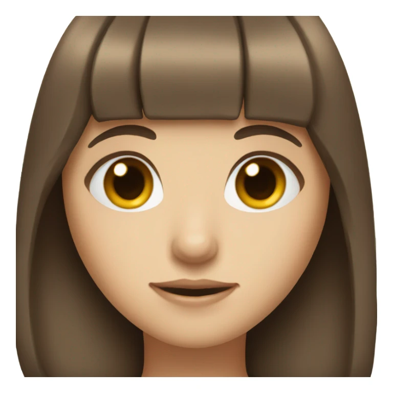 Girl with brown hair and bangs and blue eyes  sticker