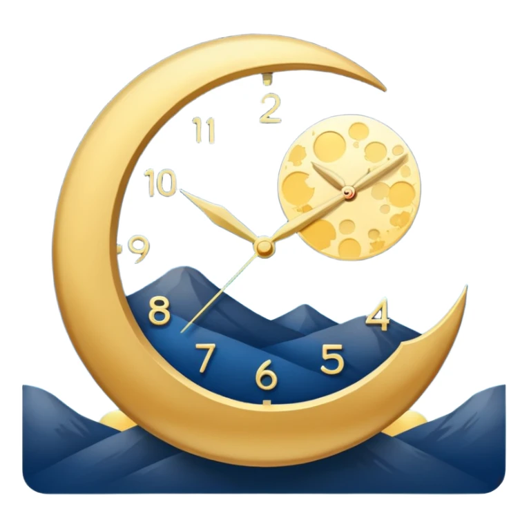 can you make me a clock emoji with the left side being a sunrise and the right side being a moon sticker