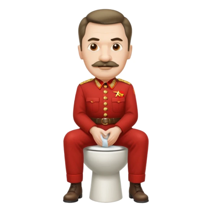 make an emoji with stalin sitting on a toilet sticker