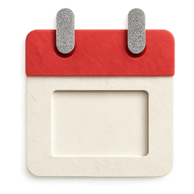 red and white calendar sticker