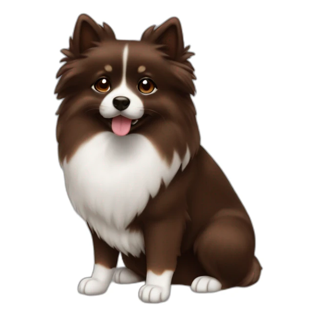 Spitz chocolate dark with brown seated no white colour  sticker