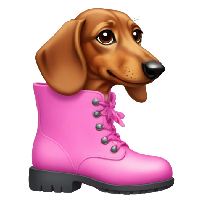 dachshund in pink boots sticker