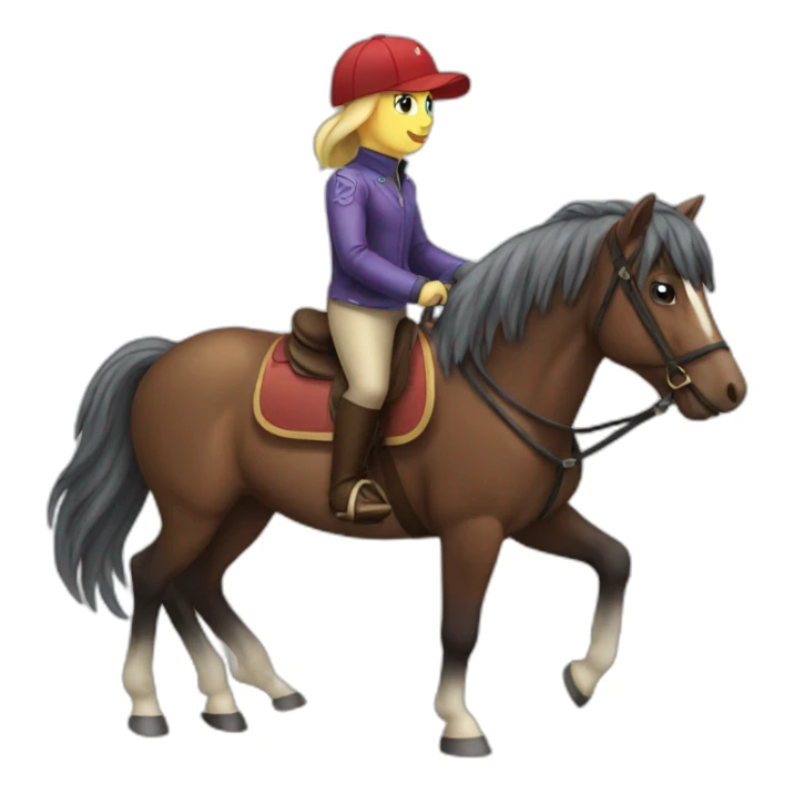 pony riding a horse on a horse sticker