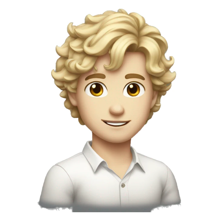 Handsome rich boy nice hairstyle white skin sticker