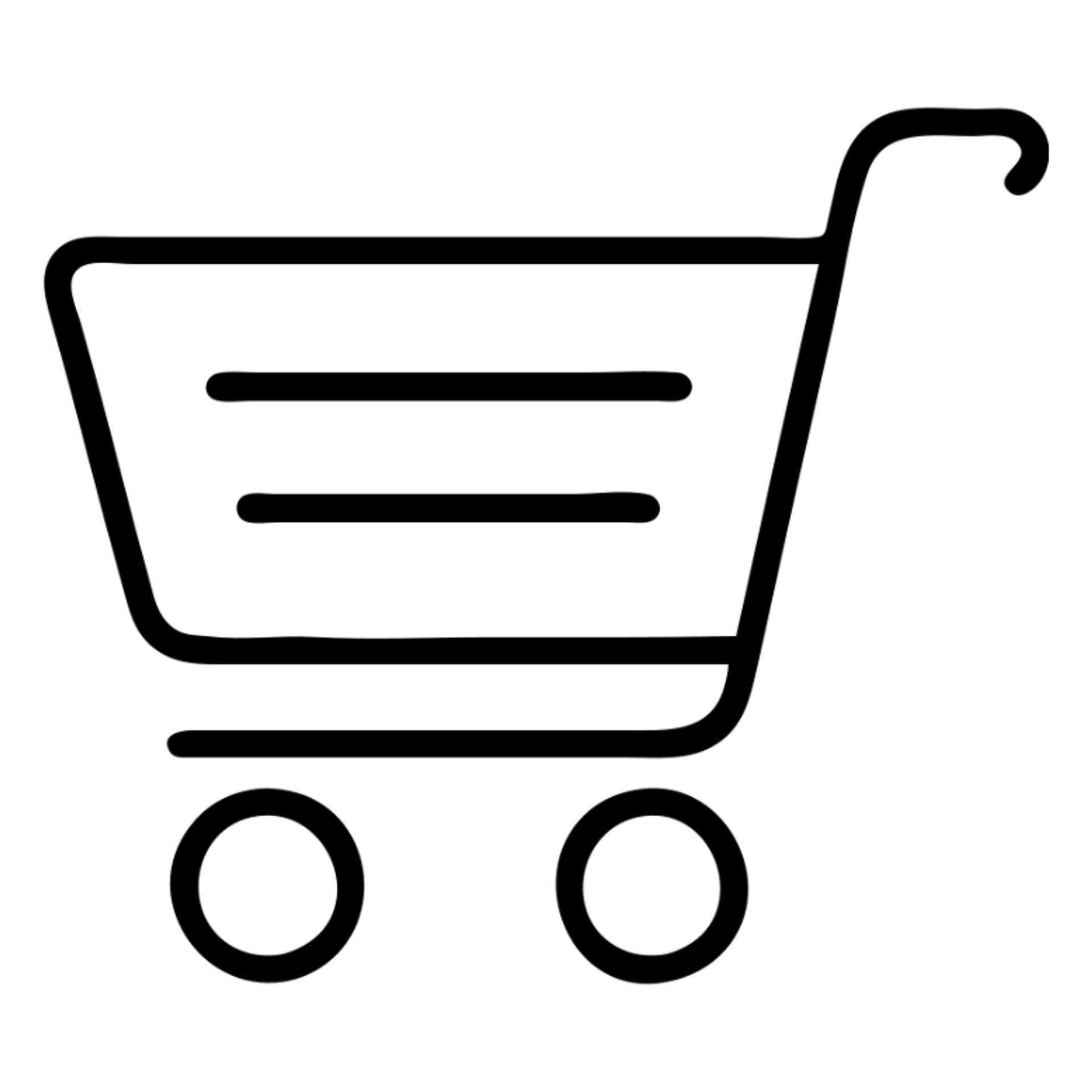 Shopping cart icon with wheels and handle sticker