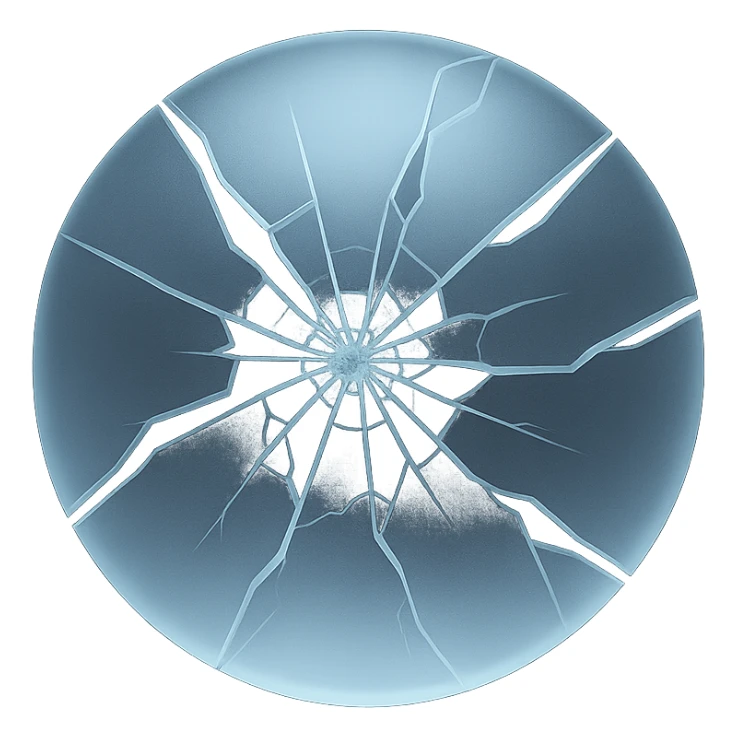 trauma as a shattered glass effect sticker