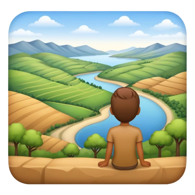 An emoji of someone surveying a landscape sticker