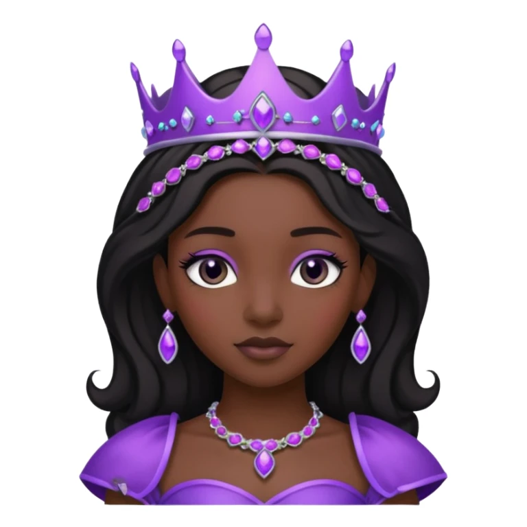 Obsidian Princess – black tiara + violet trim,Shadow Princesses. sticker