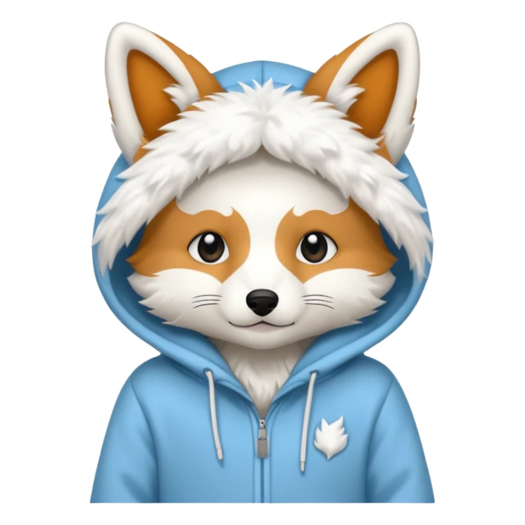 Bernadoodle wearing a white fox hoodie sticker