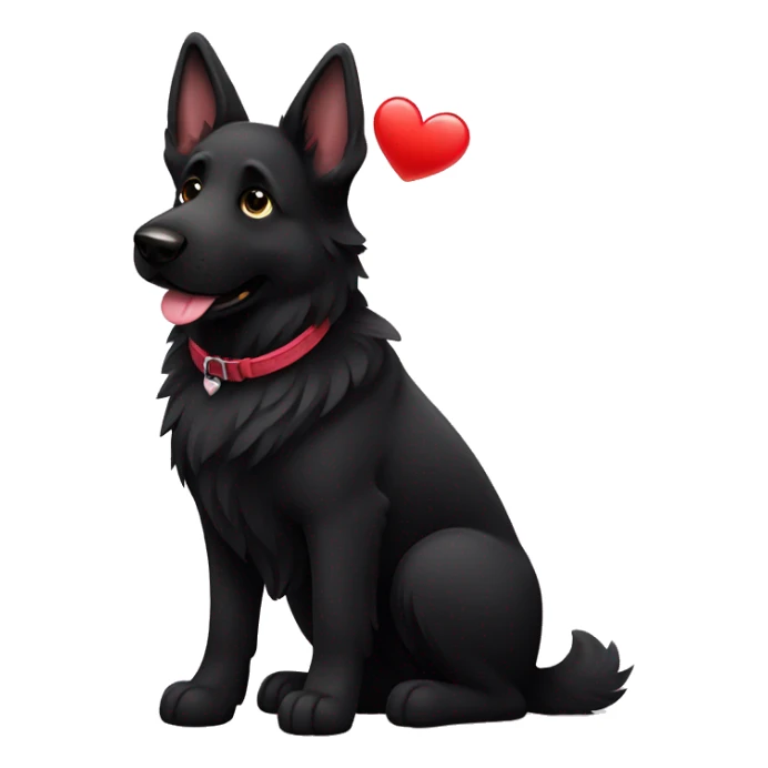 Black German shepherd dog in love  sticker