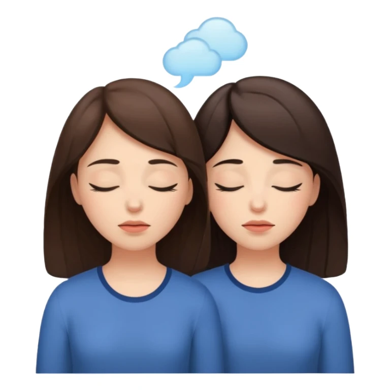 two brunetts breathing like doing yoga or meditating sticker