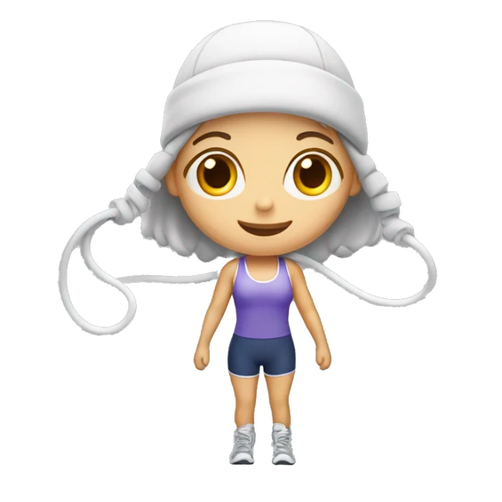 white gym girl with a skipping rope over her head sticker