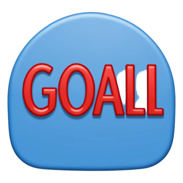 Word “Goal” sign comic style blue (#00A3E0) and red (#F9423A)  sticker