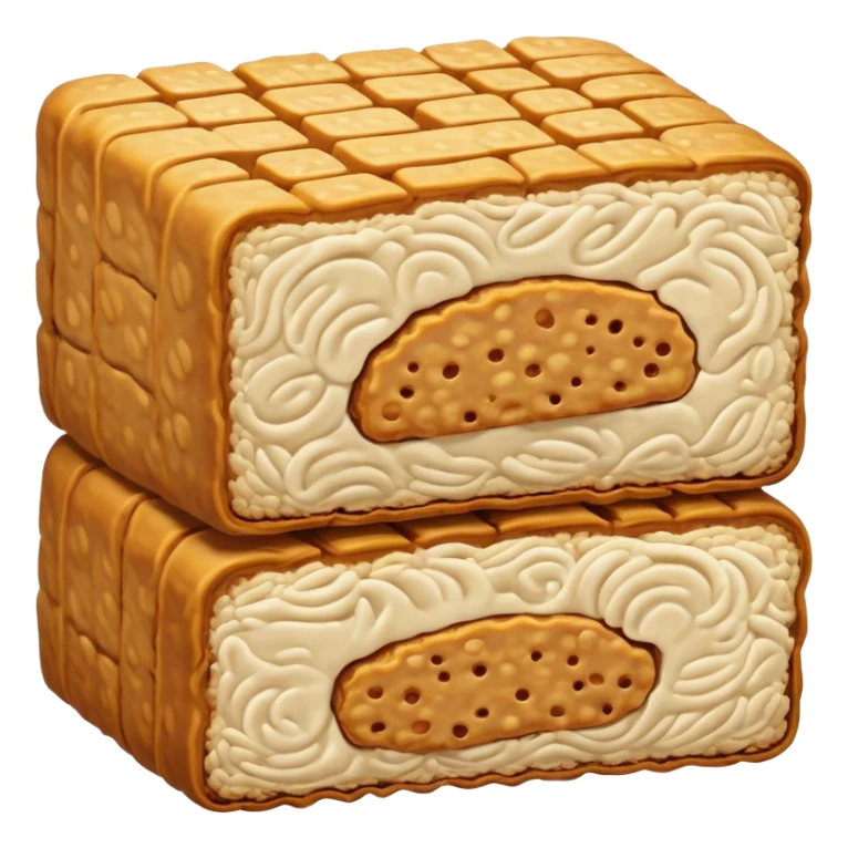 Tempeh Cinematic Realistic Tempeh Dish Emoji, depicted as crispy, sliced portions of fermented soy cake with a golden-brown finish, rendered with detailed textures and warm, inviting lighting. sticker