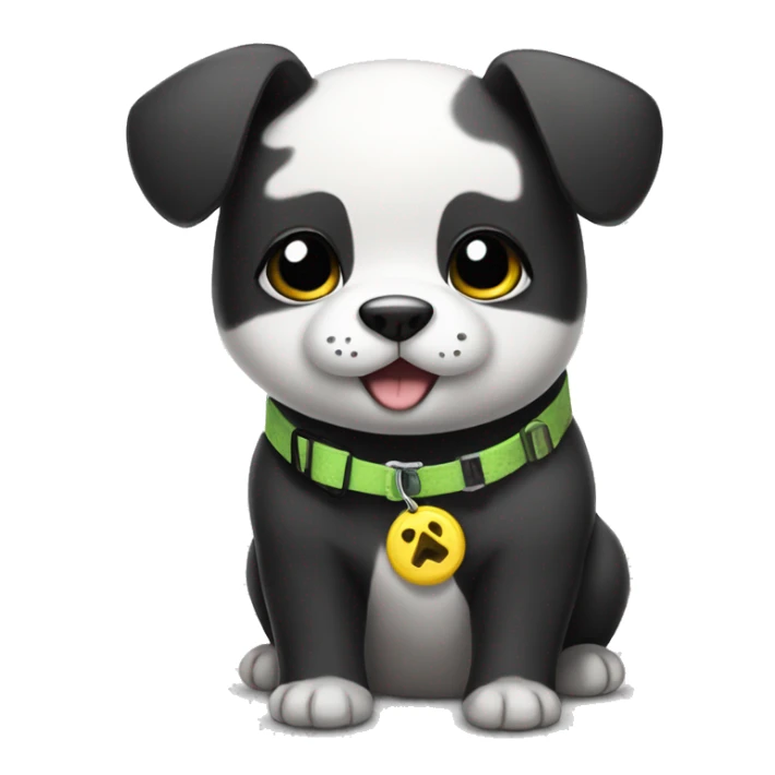 panda dog with a collar that says Pikachu sticker