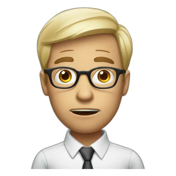 businessman with glasses is afraid, worried sticker