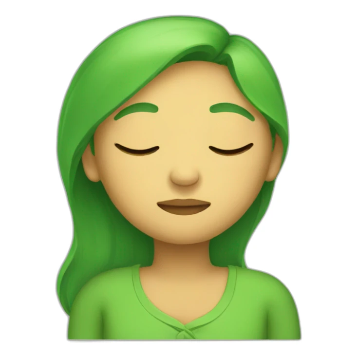 Green Woman Sleeping sticker